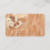 Bruine Tan en Cream Floral Raffle Informatiekaartje (Achterkant)