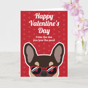 Bruine Tan Franse Bulldog Valentijnsdag kaart