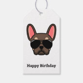 Bruine Tan French Bulldog Gift Labels Cadeaulabel (Voorkant)