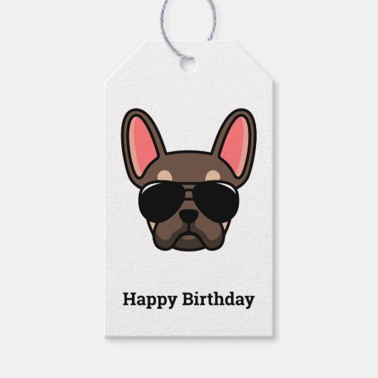 Bruine Tan French Bulldog Gift Labels Cadeaulabel (Voorkant)