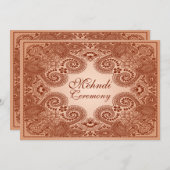 Bruine, Tan Henna Mehndi Feest Uitnodiging 2 (Voorkant / Achterkant)