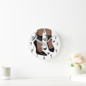 Bruine Tan Skin Black Strappy High Heels Sun Moon Ronde Klok (Huis)