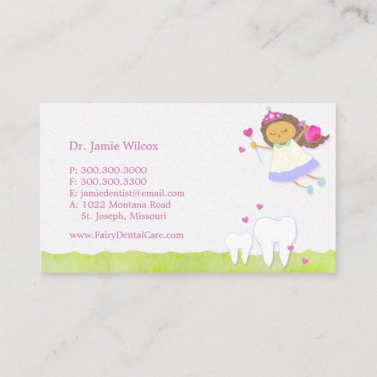 Bruine tandheelkundige kindertandheelkunde visitekaartje (Achterkant)