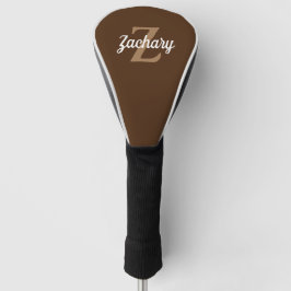 Bruine, Tane en Witte Gepersonaliseerde Monogram Golfheadcover