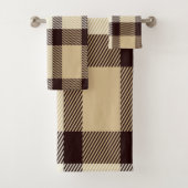 Bruine Tartan Badhanddoekenset Bad Handdoek (Insitu)