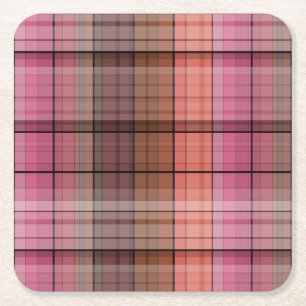 Bruine tartan kartonnen onderzetters