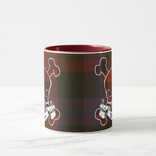 Bruine Tartan schedel Mok (Midden)