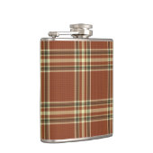 Bruine Tartan Vinyl Wrapped Flask Heupfles (Rechts)