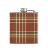 Bruine Tartan Vinyl Wrapped Flask Heupfles (Achterkant)