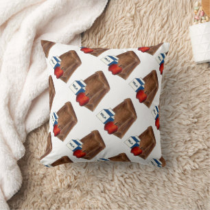 Bruine Tas School Lunch Leraar Cadeau Cafetaria Kussen