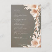 Bruine taupe perzik roze bloemen details kaart (Voorkant)