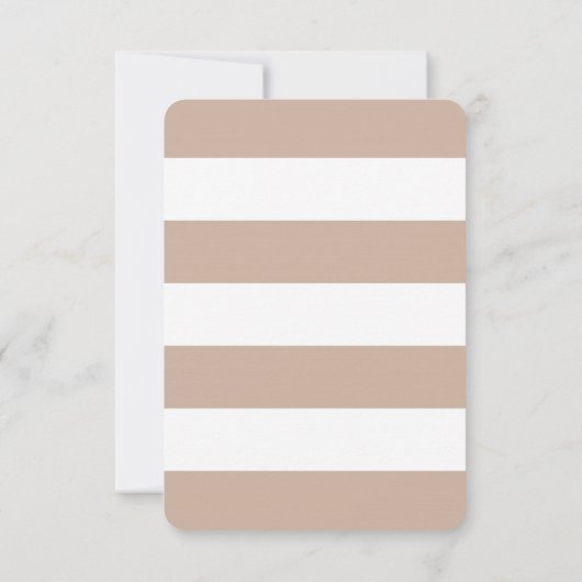 Bruine taupe & wit gestreept anker bedankkaart (Achterkant)