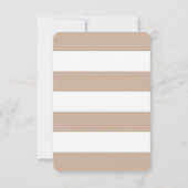 Bruine Taupe & Witte Gestreepte Anker Bedankkaart (Achterkant)