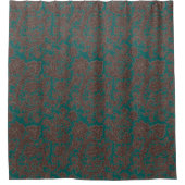 Bruine Teal Sierontwerp Douchegordijn (Voorkant)