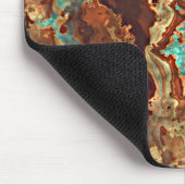 Bruine Teal Turquoise Groene Geode Marmeren Kunst Muismat (Hoek)