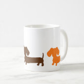 Bruine Teckel Koffie Mok Classic Sausage Dog (Voorkant rechts)
