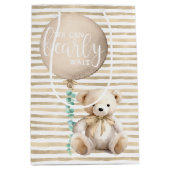 Bruine Teddy Bear Baby shower Gift Bag Medium Cadeauzakje (Voorkant)