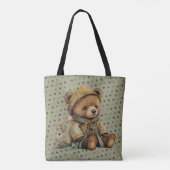  bruine Teddy Bear en Polkadots Tote Bag (Achterkant)