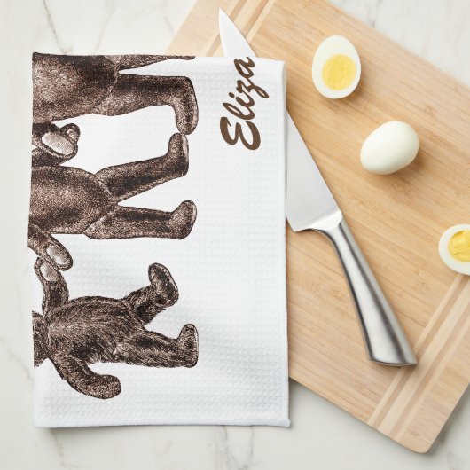  bruine Teddy Bears Kitchen Towel Theedoek (Quarter Fold)