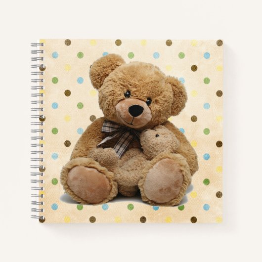 Bruine Teddy bears op pokadots Notitieboek (Voorkant)