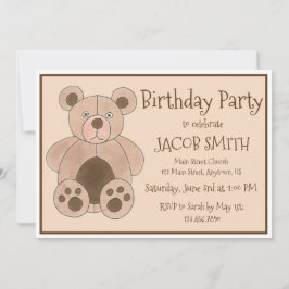 Bruine teddybear Baby shower Birthday Party Kaart