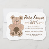 Bruine teddybear Baby shower Birthday Party Kaart (Voorkant)