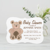 Bruine teddybear Baby shower Birthday Party Kaart (Staand voorkant)