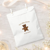 Bruine teddybeer baby shower naam toevoegen datum  bedankzakje (Geknipt)