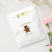 Bruine teddybeer baby shower naam toevoegen datum  bedankzakje (Gezegeld)