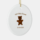 Bruine teddybeer baby shower naam toevoegen datum  keramisch ornament (Rechts)