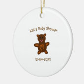 Bruine teddybeer baby shower naam toevoegen datum  keramisch ornament (Links)