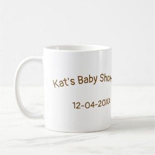 Bruine teddybeer baby shower naam toevoegen datum koffiemok
