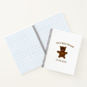 Bruine teddybeer baby shower naam toevoegen datum notitieboek (Binnen)