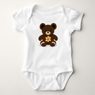 Bruine teddybeer baby zoete cartoon dier romper
