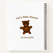 Bruine teddybeer babyshower inclusief naam datum e notitieboek (Achterkant)