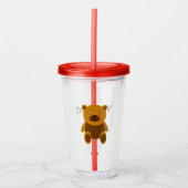 Bruine teddybeer clipart acryl drinkbeker (Voorkant)