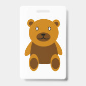 Bruine teddybeer clipart badge (Achterkant)