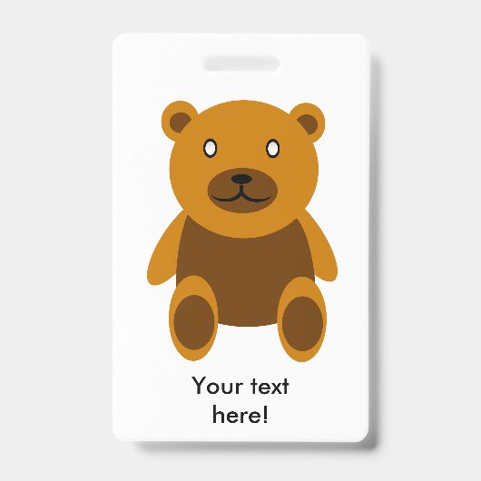 Bruine teddybeer clipart badge (Voorzijde)