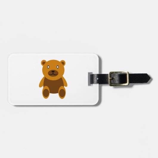 Bruine teddybeer clipart bagagelabel (Voorkant horizontaal)