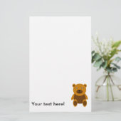 Bruine teddybeer clipart briefpapier (Staand voorkant)