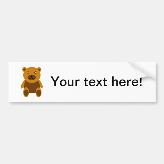 Bruine teddybeer clipart bumpersticker (Voorkant)