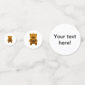 Bruine teddybeer clipart confetti (Achterkanten)