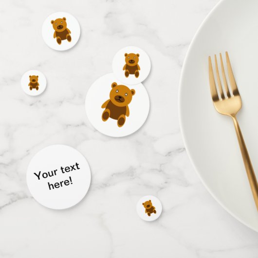 Bruine teddybeer clipart confetti (Groep)