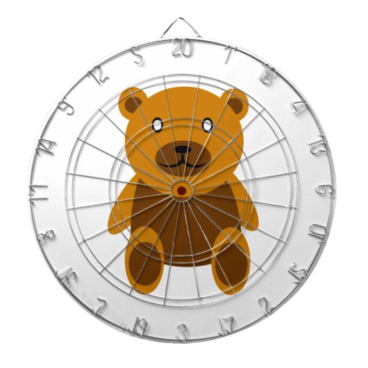 Bruine teddybeer clipart dartbord (Voorkant)