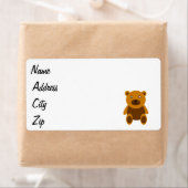 Bruine teddybeer clipart etiket (Insitu)