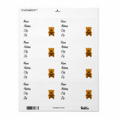 Bruine teddybeer clipart etiket (Full Sheet)