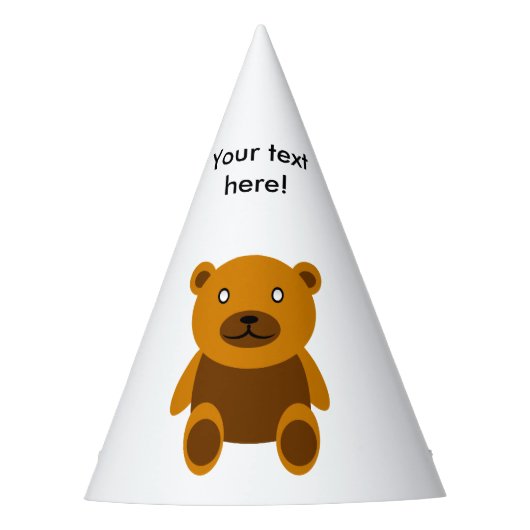 Bruine teddybeer clipart feesthoedjes (Voorkant)