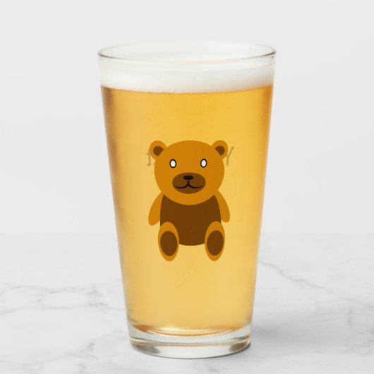 Bruine teddybeer clipart glas (Voorkant gevuld)