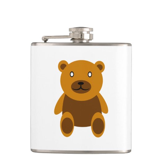 Bruine teddybeer clipart heupfles (Voorkant)