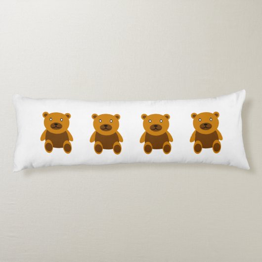 Bruine teddybeer clipart lichaamskussen (Achterkant)